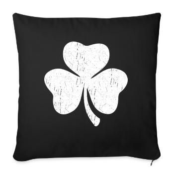 White three-leaf clover - Sofa pillowcase 17,3'' x 17,3'' (45 x 45 cm) - black - Front