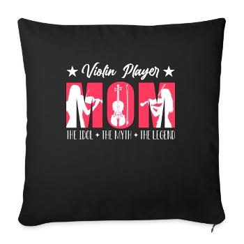 Violoniste Maman L’idole Le mythe Le violoniste - Housse de coussin décorative 45 x 45 cm - noir - Devant