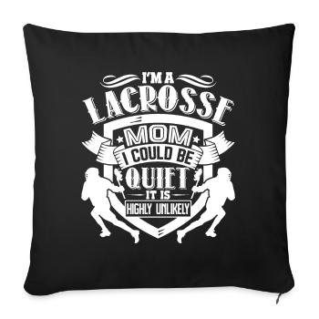 Lacrosse I'm A Lacrosse Mom - Sofa pillowcase 17,3'' x 17,3'' (45 x 45 cm) - black - Front
