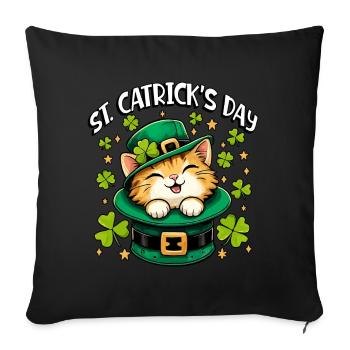Fête de la Saint-Catrick. - Housse de coussin décorative 45 x 45 cm - noir - Devant