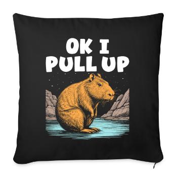 Ok I Pull Up - Sofakissenbezug 45 x 45 cm - Schwarz - Vorne