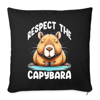 Respect The Capybara - Sofa pillowcase 17,3'' x 17,3'' (45 x 45 cm) - black - Front