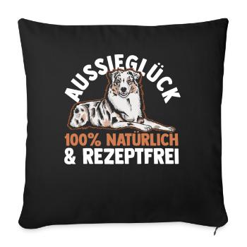 Australian Shepherd Hund Aussie - Sofakissenbezug 45 x 45 cm - Schwarz - Vorne