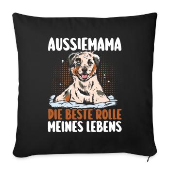 Australian Shepherd Hund Aussie - Sofakissenbezug 45 x 45 cm - Schwarz - Vorne