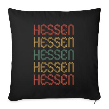 Hesse Hessin Hessen - Housse de coussin décorative 45 x 45 cm - noir - Devant