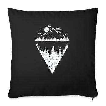 Montagnes la nuit pour la randonnée Passe-temps de plein air - Housse de coussin décorative 45 x 45 cm - noir - Devant