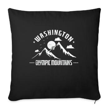 Péninsule des montagnes de Washington - Housse de coussin décorative 45 x 45 cm - noir - Devant