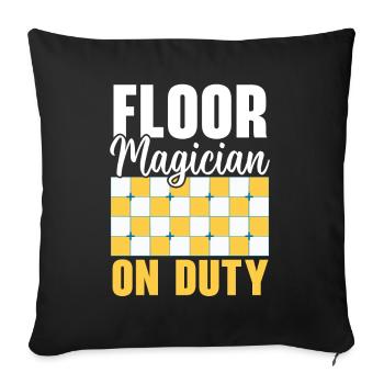 Carreleur Profession Carrelage Couche De Sol Carrelage - Housse de coussin décorative 45 x 45 cm - noir - Devant