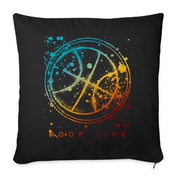 Colorful Hoop Basketball Player Ball Graphic - Sofa pillowcase 17,3'' x 17,3'' (45 x 45 cm) - black - Front