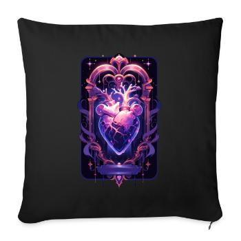 Occult Pastel Goth Heart Tarot Card Dark Yume Kawa - Sofakissenbezug 45 x 45 cm - Schwarz - Vorne