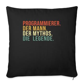 Programmierer Mann Mythos Legende Developer - Sofakissenbezug 45 x 45 cm - Schwarz - Vorne