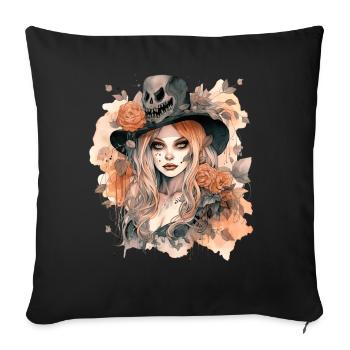 Watercolor Witch Girl Occult Witchcraft Boho Aesth - Sofakissenbezug 45 x 45 cm - Schwarz - Vorne