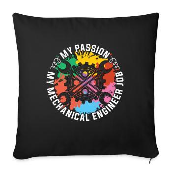 Ingénieur mécanique Ma passion Mon ingénierie - Housse de coussin décorative 45 x 45 cm - noir - Devant
