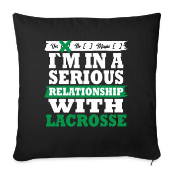 Lacrosse My serious relationship funny - Sofakissenbezug 45 x 45 cm - Schwarz - Vorne