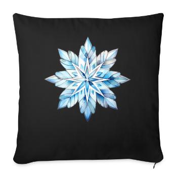 Snowflake Snow Fractals Winter Season Christmas Ho - Sofakissenbezug 45 x 45 cm - Schwarz - Vorne