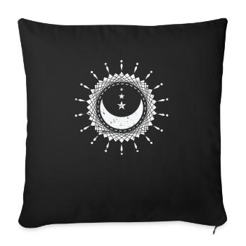 Moon with Shapes Night Sky Globe - Sofa pillowcase 17,3'' x 17,3'' (45 x 45 cm) - black - Front
