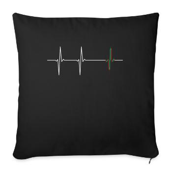 Trading ECG Trader Chart Technique Candlesticks - Sofa pillowcase 17,3'' x 17,3'' (45 x 45 cm) - black - Front