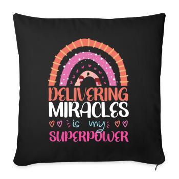 LD Infirmière du travail et de l’accouchement - Housse de coussin décorative 45 x 45 cm - noir - Devant