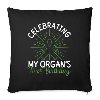 Organ 1 Year Transplant Organ Donation - Sofa pillowcase 17,3'' x 17,3'' (45 x 45 cm) - black - Front