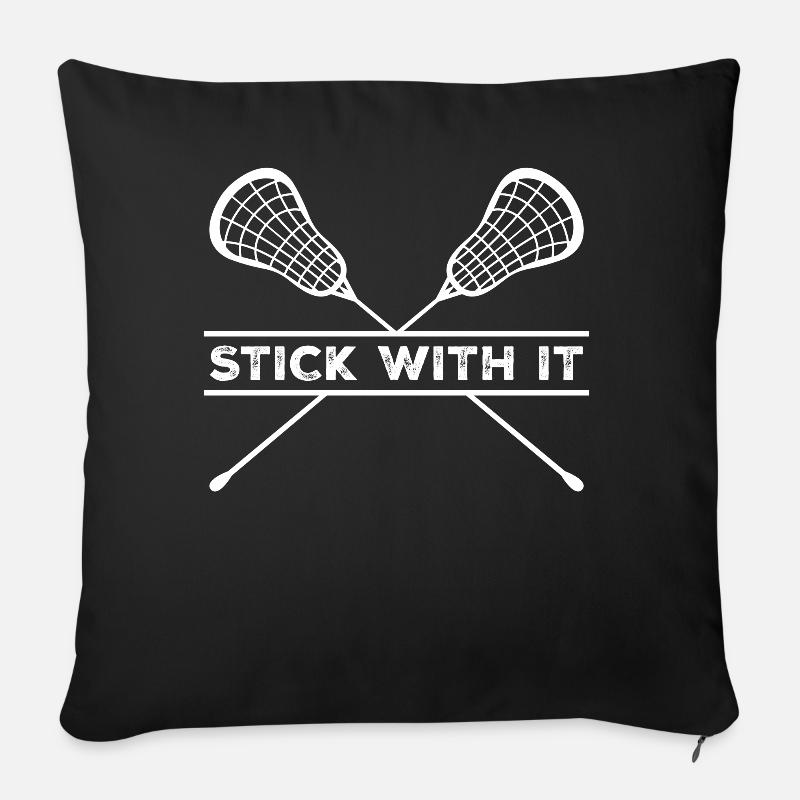 Lacrosse Stick with it - Sofakissenbezug 45 x 45 cm - Schwarz