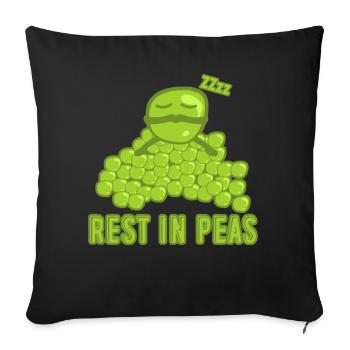 Pea Sleeping Vegetarian Vegan Peas - Sofa pillowcase 17,3'' x 17,3'' (45 x 45 cm) - black - Front