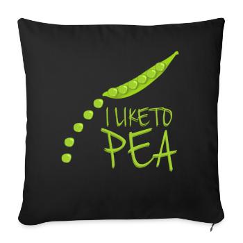 Pea Vegan Vegetarian Peas - Sofakissenbezug 45 x 45 cm - Schwarz - Vorne