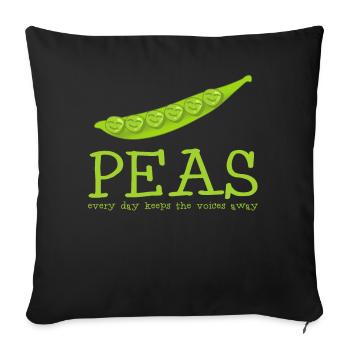 Vegetarian Vegan Peas Pea - Sofa pillowcase 17,3'' x 17,3'' (45 x 45 cm) - black - Front
