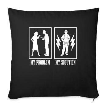 Electrical Engineer My Problem My Pictogram Dad - Sofakissenbezug 45 x 45 cm - Schwarz - Vorne