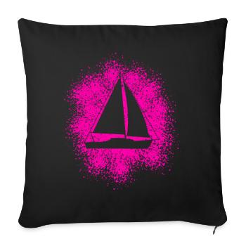 Sailing Yacht Sailboat Sailing Ship - Sofa pillowcase 17,3'' x 17,3'' (45 x 45 cm) - black - Front