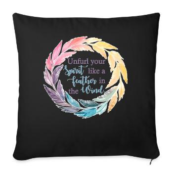 Unfurl Your Spirit Like A Feather In The Wind Boho - Sofakissenbezug 45 x 45 cm - Schwarz - Vorne