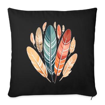 Colorful Bohemian Feathers Native Tribal Boho Aest - Sofakissenbezug 45 x 45 cm - Schwarz - Vorne