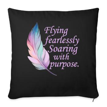 Flying Fearlessly Soaring With Purpose Pastel Boho - Sofakissenbezug 45 x 45 cm - Schwarz - Vorne
