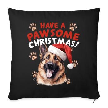Have A Pawsome Christmas German Shepherd Santa Hat - Sofakissenbezug 45 x 45 cm - Schwarz - Vorne