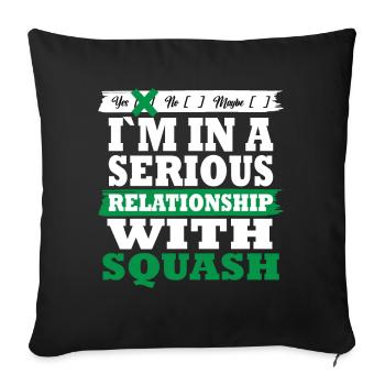 Squash Ma relation sérieuse drôle - Housse de coussin décorative 45 x 45 cm - noir - Devant