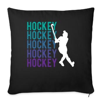 Eishockey Leidenschaft Kraft Teamgeist - Sofakissenbezug 45 x 45 cm - Schwarz - Vorne