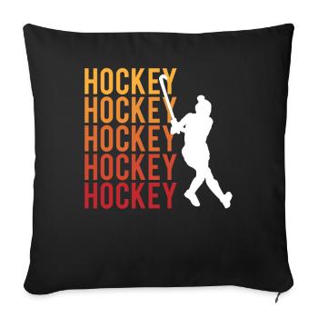 Eishockey Leidenschaft Kraft Teamgeist - Sofakissenbezug 45 x 45 cm - Schwarz - Vorne