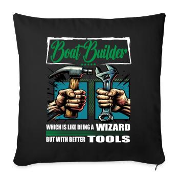 Boat builder Profession Saying Worker - Sofa pillowcase 17,3'' x 17,3'' (45 x 45 cm) - black - Front