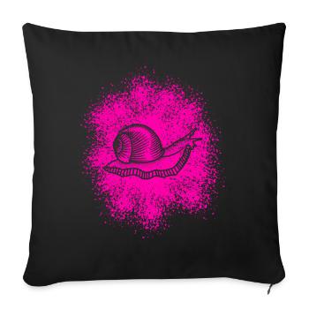 Escargot mignon avec coquille d’escargot - Housse de coussin décorative 45 x 45 cm - noir - Devant