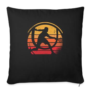 Rétro Padel Paddle Padel-Tennis Padel - Housse de coussin décorative 45 x 45 cm - noir - Devant