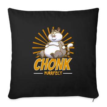 Chonk Purfect Domestic Cat Kitty Kitten Cat - Sofa pillowcase 17,3'' x 17,3'' (45 x 45 cm) - black - Front