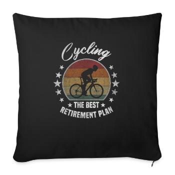 Best Retirement Plan Cycling Cycling Pension - Sofa pillowcase 17,3'' x 17,3'' (45 x 45 cm) - black - Front