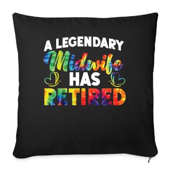 Nurse Midwife Birth Worker A - Sofa pillowcase 17,3'' x 17,3'' (45 x 45 cm) - black - Front