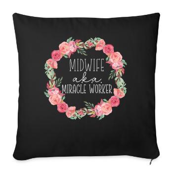 Nurse Midwife Birth Worker Midwife - Sofa pillowcase 17,3'' x 17,3'' (45 x 45 cm) - black - Front