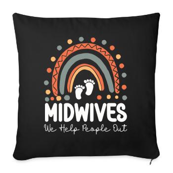 Nurse Midwife Birth Worker Pun - Sofa pillowcase 17,3'' x 17,3'' (45 x 45 cm) - black - Front