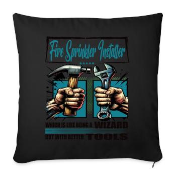 Installateur de gicleurs d’incendie Profession Dire Ouvrier - Housse de coussin décorative 45 x 45 cm - noir - Devant