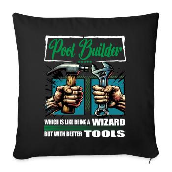 Pool Builder Profession Saying Worker - Sofa pillowcase 17,3'' x 17,3'' (45 x 45 cm) - black - Front