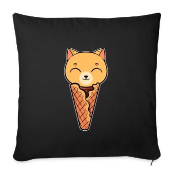 Cat Ice Hauskatze Miezekatze Kätzchen - Sofakissenbezug 45 x 45 cm - Schwarz - Vorne