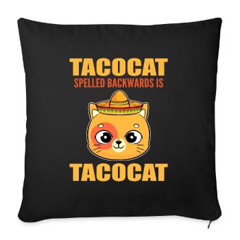 Tacocat Spelled Backwards Kitty Kitten - Sofa pillowcase 17,3'' x 17,3'' (45 x 45 cm) - black - Front