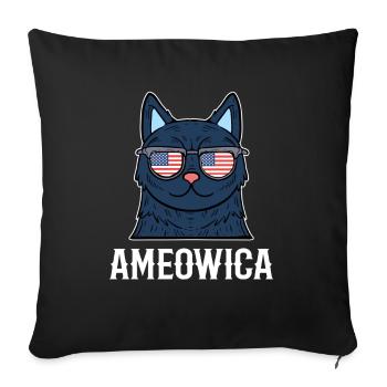 Ameowica chaton, chat domestique, minou - Housse de coussin décorative 45 x 45 cm - noir - Devant