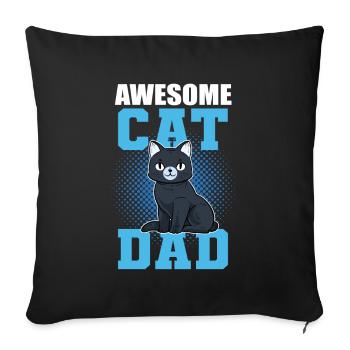 Génial Chat Papa Chaton Chat Domestique Kitty - Housse de coussin décorative 45 x 45 cm - noir - Devant